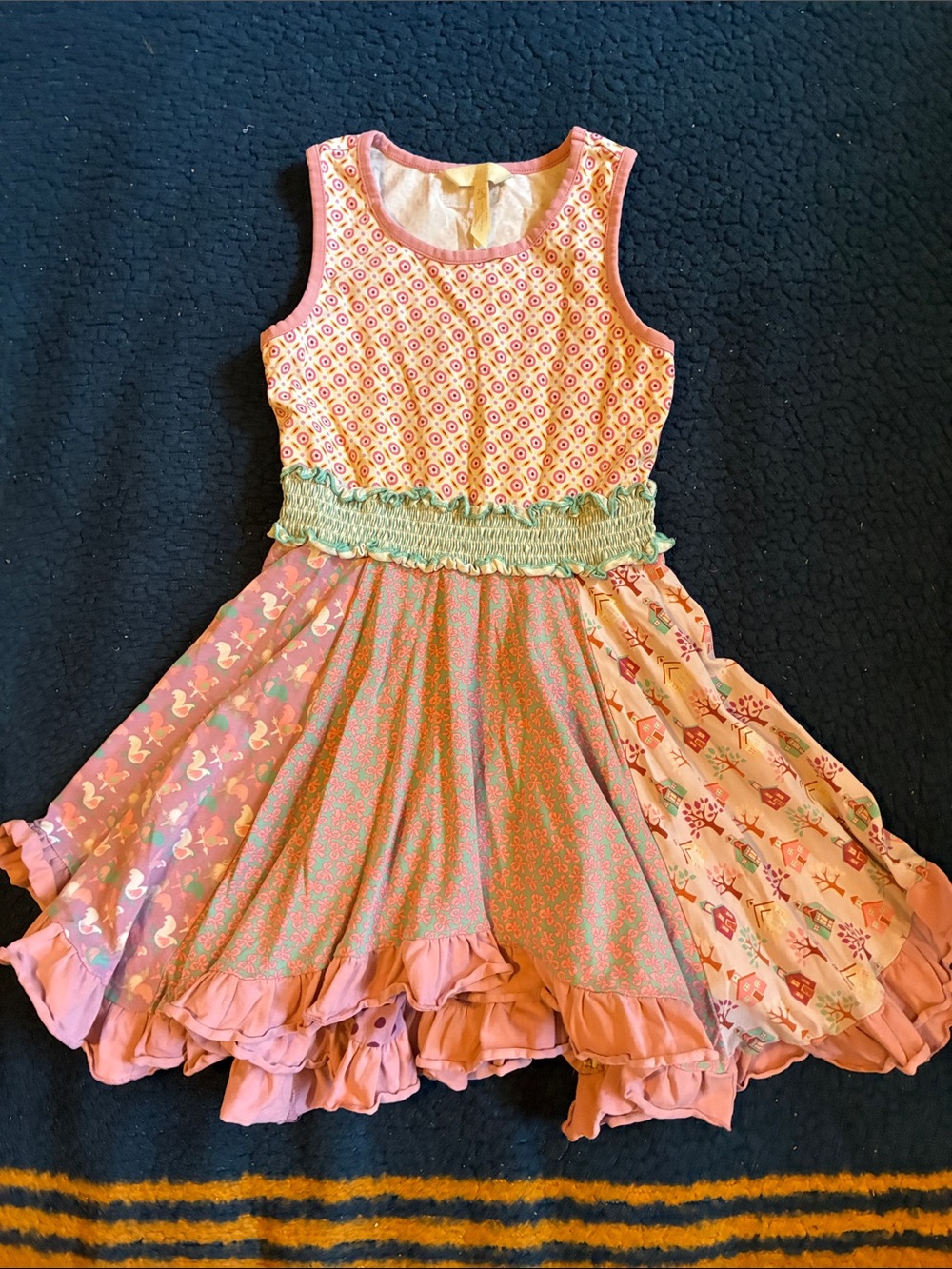 Matilda Jane Pink Multi-Panel Ruffle Hem Dress